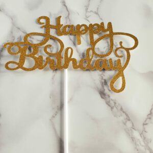 Gold Glitter cake topper